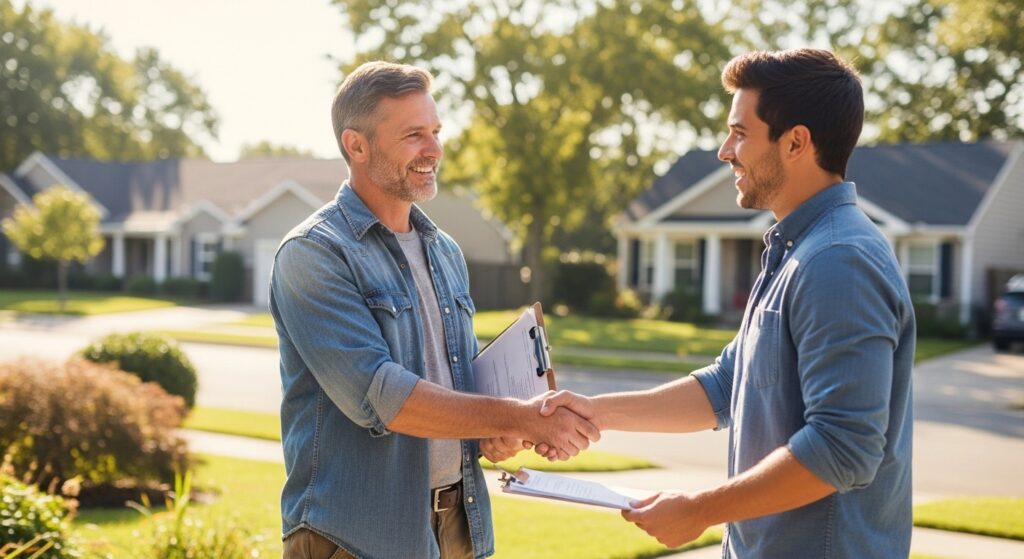 agreement two people shaking hands