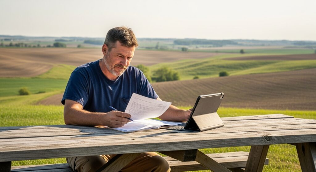 disclosure man reviewing documents